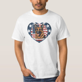 Camiseta Pastor Alemán Patriótico de los Estados Unidos