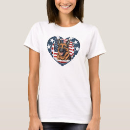 Camiseta Pastor Alemán Patriótico de los Estados Unidos