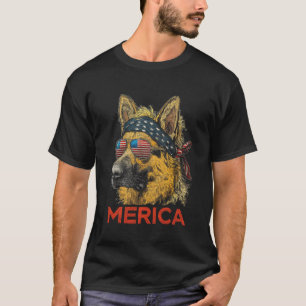 Camiseta Pastor Alemán - Patriótico USA 4 de Julio Ame