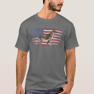 Camiseta Pastor Alemán Perro 4 De Julio Bandera Estadounide