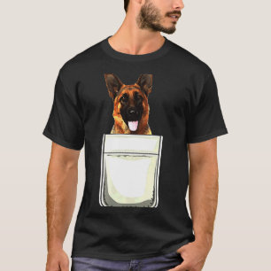 Camiseta Pastor Alemán Perro Cachorro En El Bolsillo