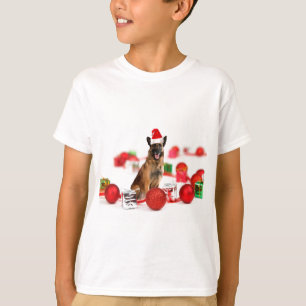 Camiseta Pastor alemán perro con Navidades Regalos Santa Ha