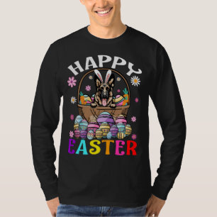 Camiseta Pastor Alemán Perro Feliz Pascua de Huevos de cone