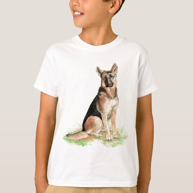 Camiseta Pastor alemán, perro, Mascota, animal (Anverso)