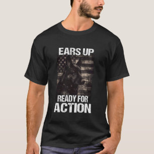 Camiseta Pastor Alemán Perro Negro Papá Patriótico América