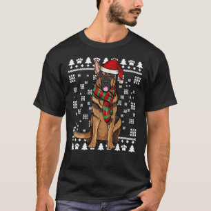 Camiseta Pastor Alemán Perro Santa Hat Xmas
