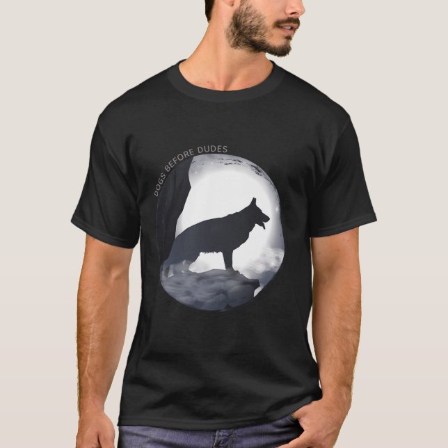 Camiseta Pastor Alemán Regalos Hoodie Para Mujeres Hombres  (Anverso)