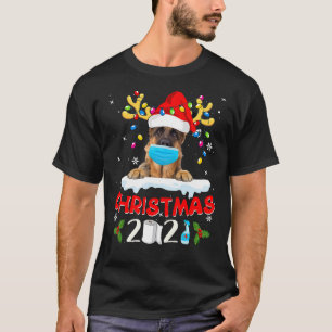 Camiseta Pastor alemán Reindeer Santa Hat