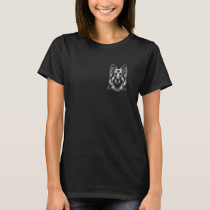Camiseta Pastor Alemán - Retrato Elegante en Pecho