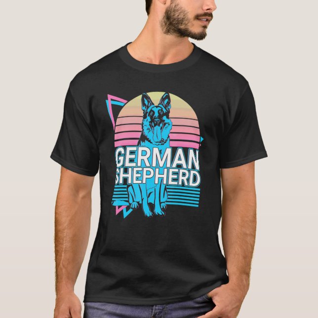 Camiseta Pastor Alemán Retro (Anverso)