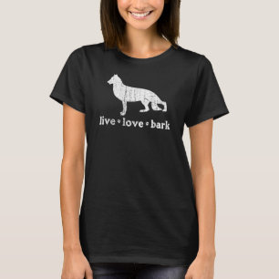 Camiseta Pastor Alemán Retro Live Love Bark