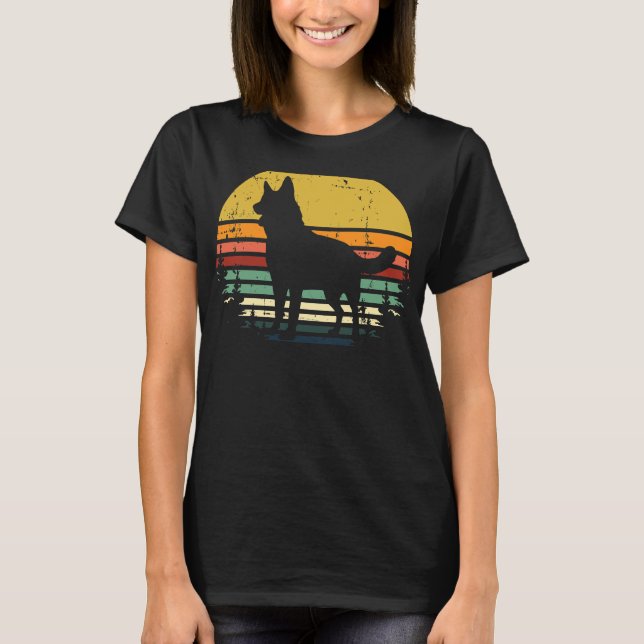 Camiseta Pastor alemán retro Sunse alemán Shepherd Sunse (Anverso)