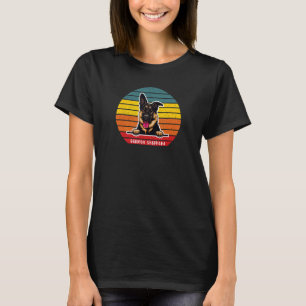 Camiseta Pastor Alemán Retro Vintage Colorido Atardecer Cac
