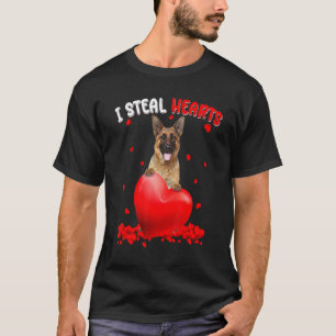 Camiseta Pastor Alemán Roba Corazones Lindo Día de San Vale