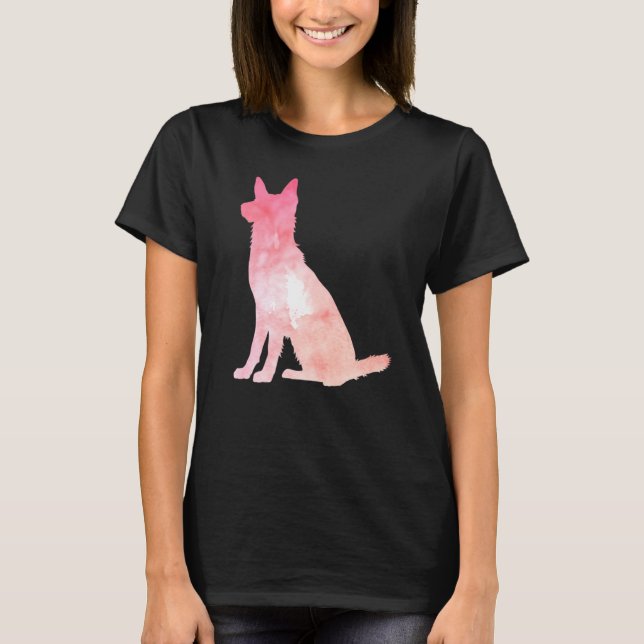 Camiseta Pastor Alemán Rosa (Anverso)