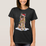 Camiseta Pastor alemán Santa Christmas Tree Lights Xmas<br><div class="desc">Pastor alemán Santa Christmas Tree Lights Xmas</div>