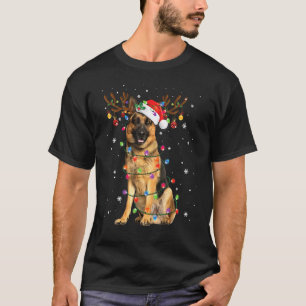Camiseta Pastor Alemán Santa Reno Navidad Pijama Haz