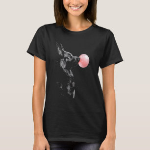 Camiseta Pastor Alemán Soplando Chicle