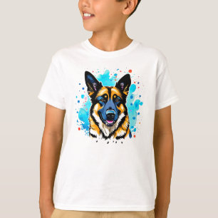 Camiseta Pastor alemán Splash Kids T-Shirt