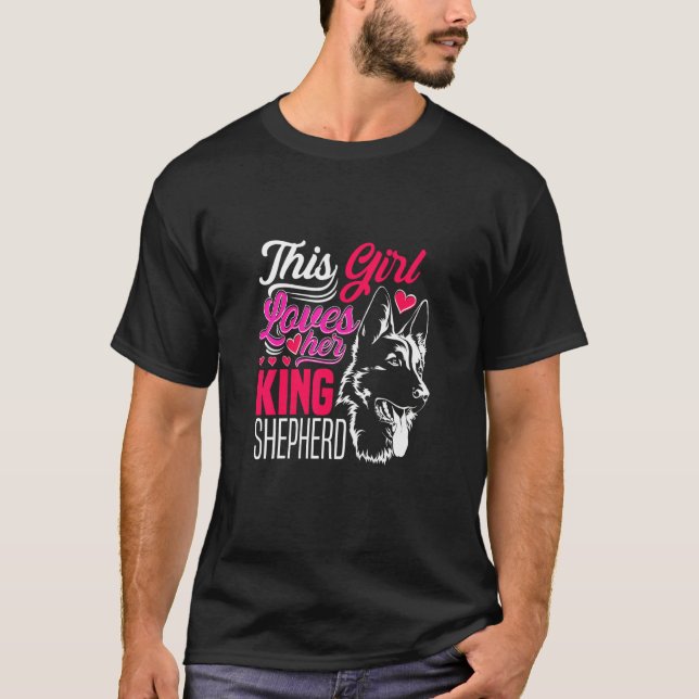 Camiseta Pastor alemán Su Rey Pastor Perro (Anverso)