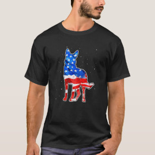 Camiseta Pastor alemán Tie Dye Bandera Americana 4 t