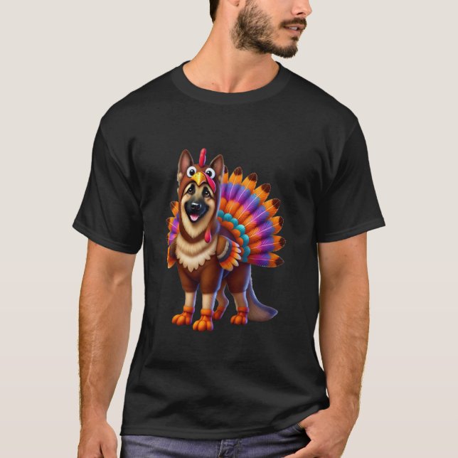Camiseta Pastor Alemán Turquía Divertido Animal de Acción d (Anverso)