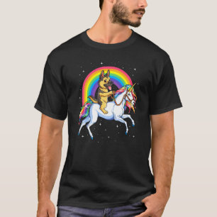 Camiseta Pastor alemán unicornio Chicas astronómicos en el 