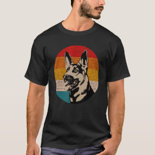 Camiseta Pastor Alemán Vintage Retro Rayas De Color De Los 