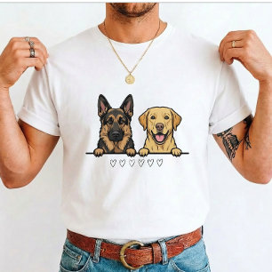 Camiseta Pastor Alemán y Labrador Amarillo para amantes de 