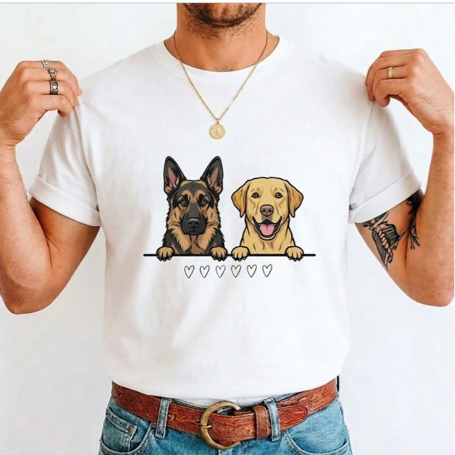 Camiseta Pastor Alemán y Labrador Amarillo para amantes de  (Subido por el creador)