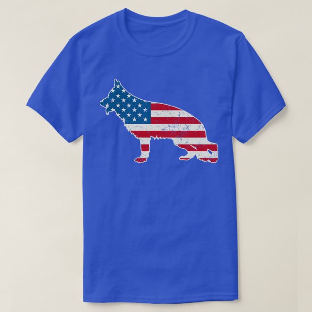 Camiseta Pastor americano alemán 4 de julio para mujeres ho (Diseño del anverso)