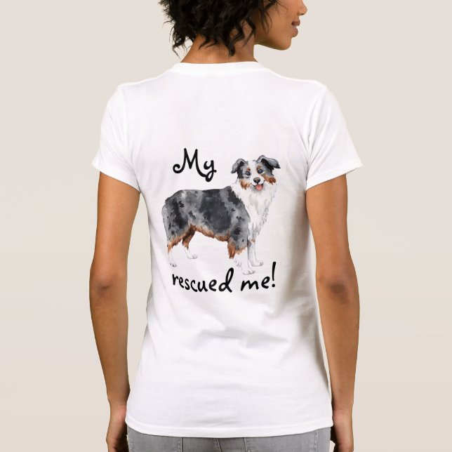 Camiseta Pastor americano miniatura del rescate (Reverso)