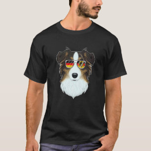 Camiseta Pastor Australiano Alemania Gafas de sol I Bandera