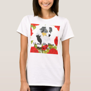 Camiseta Pastor australiano - amor de I mi chica azul de