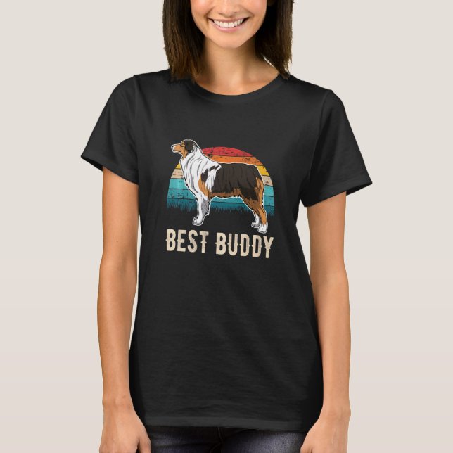 Camiseta Pastor australiano Aussi Sunset 1 (Anverso)