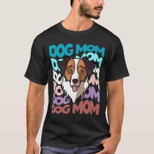 Camiseta Pastor Australiano Aussie Dog Mom Retro Vintage D