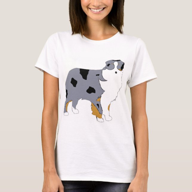 Camiseta Pastor australiano blue merle silo (Anverso)