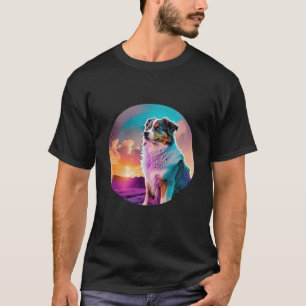Camiseta Pastor australiano con estética vintage de los año