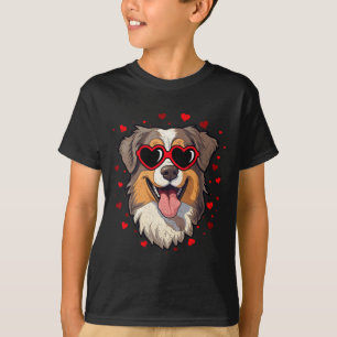 Camiseta Pastor Australiano Corazón de San Valentín Amante