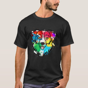 Camiseta Pastor australiano de agua color Aussie Dog Paint 