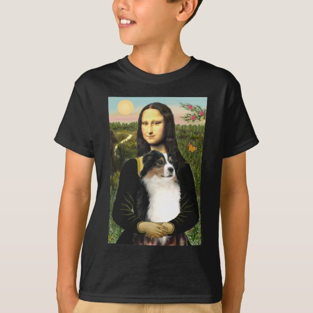 Camiseta Pastor Australiano de Mona Lisa (Tri) (Anverso)