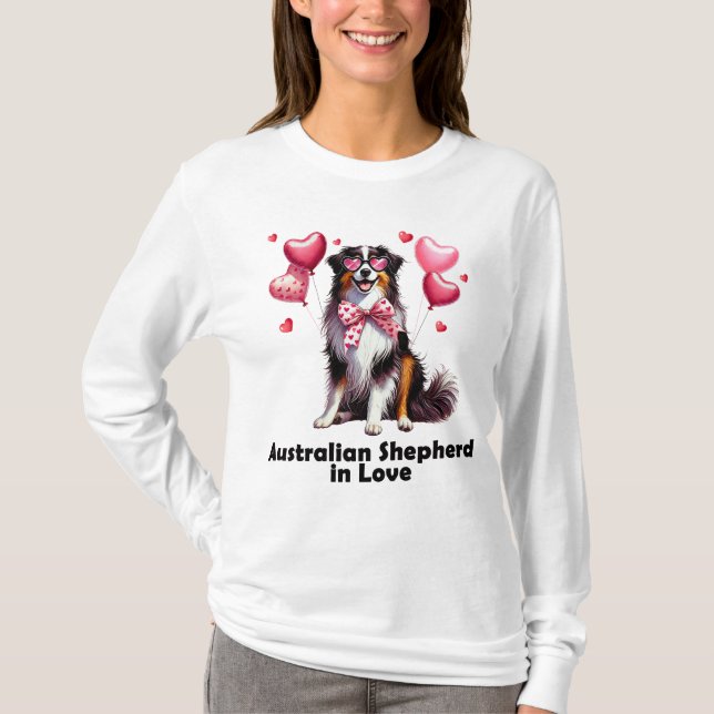 Camiseta Pastor australiano enamorado (Anverso)