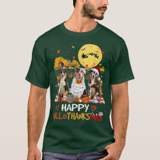 Camiseta Pastor australiano Feliz Hallothanksmas Halloween