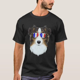 Camiseta Pastor Australiano Francia gafas de sol en la fies