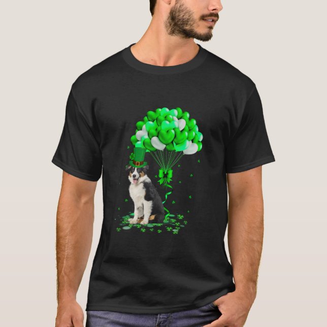 Camiseta Pastor Australiano Irlandés Perro del Día de San P (Anverso)