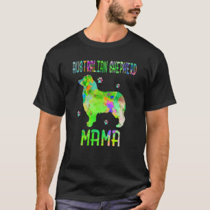 Camiseta Pastor Australiano Mama Colorful Dog Mom