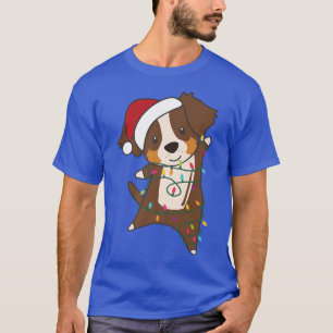 Camiseta Pastor australiano Merry Christmas Fairy Lights D