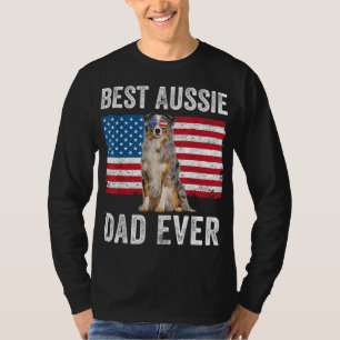 Camiseta Pastor Australiano Papá Bandera Americana Perro Am