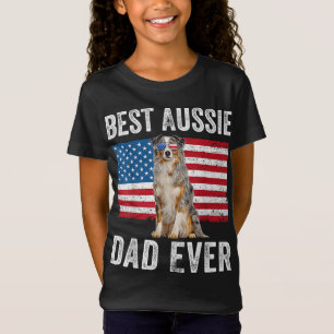 Camiseta Pastor Australiano Papá Bandera Americana Perro Am
