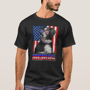 Camiseta Pastor Australiano Perro Bandera Americana Amor 4 